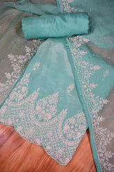 Kardana Work Crape Suit With Handwork Orgenza Duppata