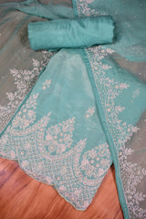 Kardana Work Crape Suit With Handwork Orgenza Duppata