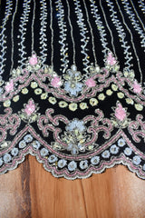 Pour Shiffon Multicolour Heavy Gala Daman Handwork Suit3